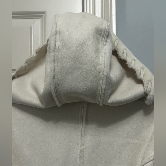 🥳 H P 🥳🙌🎉Coldwater Creek Suede Faux Fur Coat PM - Picture 7 of 10